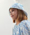 Capeline enfant fille en popeline imprimé blau MARSHMALLOW/ PORCELANA
