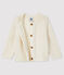 Cardigan für Babys aus Wolle und Baumwolle weiss MARSHMALLOW