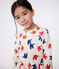 Langärmeliges Kinder-Kleid aus bedruckter Baumwolle weiss AVALANCHE/ MULTICO