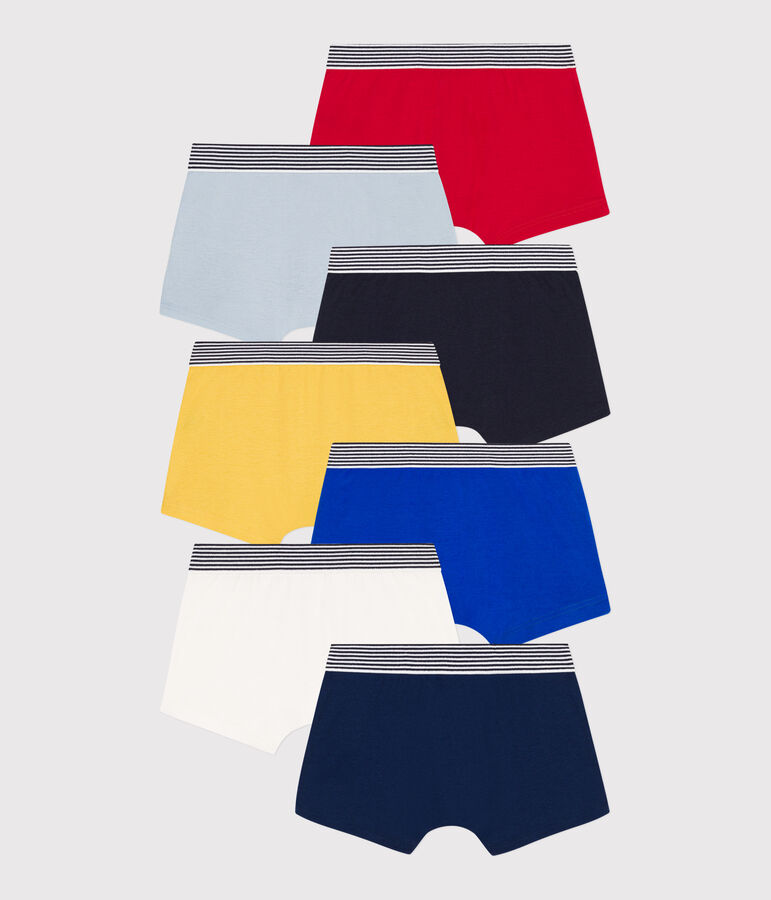 7er-Set einfarbige Boxershorts aus Baumwolle f&uuml;r Jungen vielfarbig