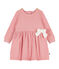 Langärmeliges Babykleid aus Samtstrick für Mädchen rosa CHARME CN
