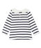 Langärmelige Baby-Bluse für Mädchen mit Streifen weiss MARSHMALLOW/blau SMOKING CN