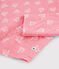 Jacquard-Pyjama aus Wolle/Baumwolle mit Katzenmotiv für Mädchen rosa CHEEK/weiss MARSHMALLOW