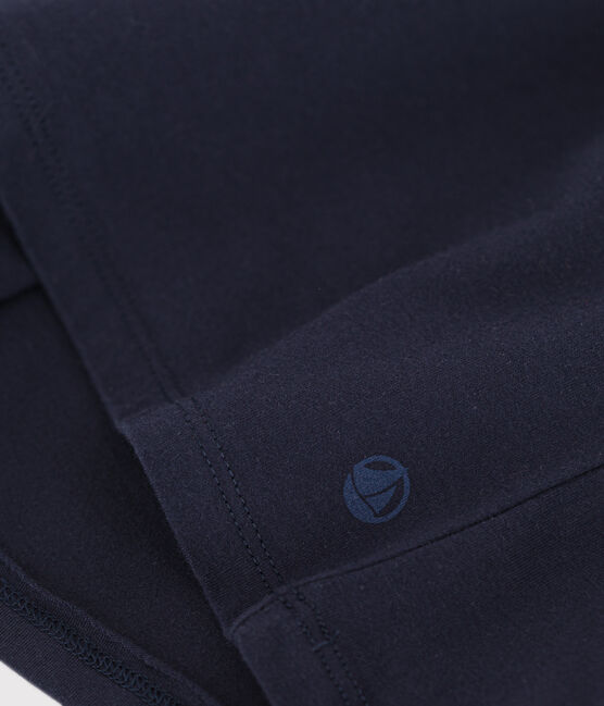 Damen-T-Shirt LE DROIT aus Baumwolle mit V-Ausschnitt blau SMOKING