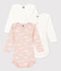 3er-Set langärmelige Baby-Bodys aus Baumwolle mit Wolkenmotiv