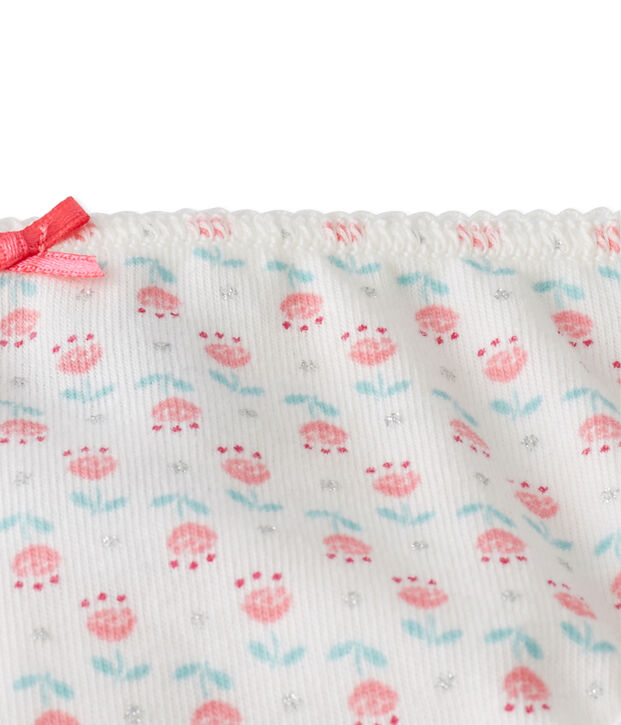 Bedruckter M&auml;dchen-Slip aus Stretch-Jersey weiss/vielfarbig