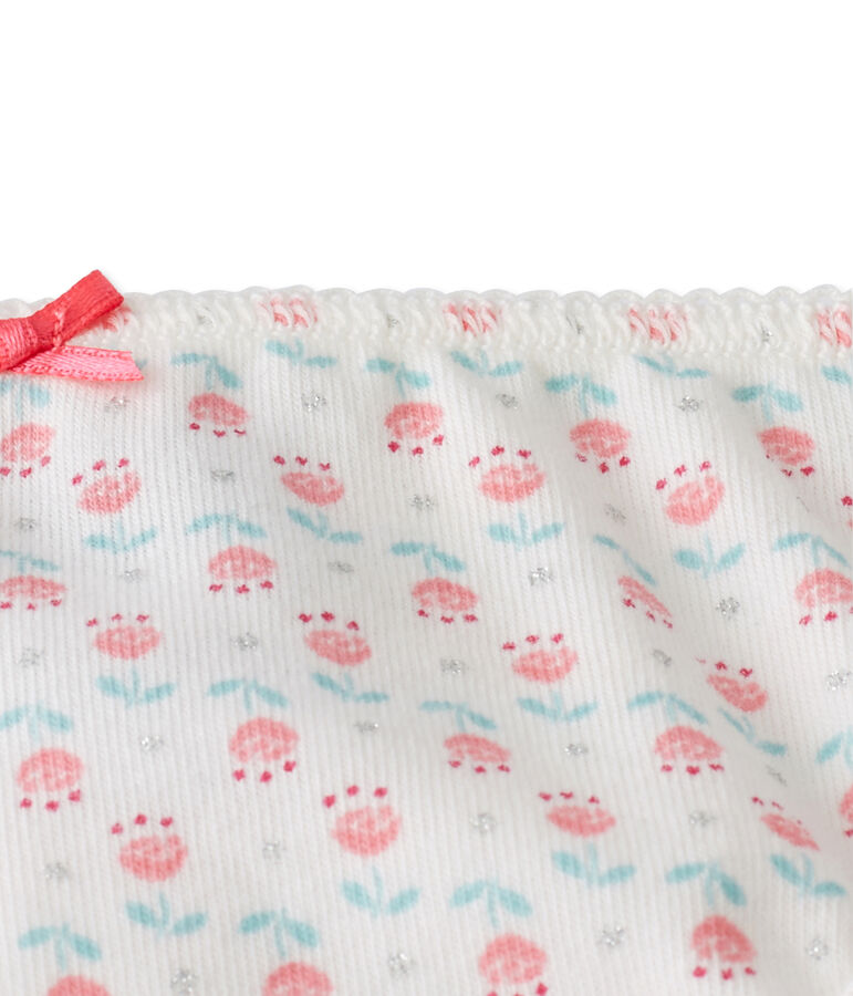 Bedruckter M&auml;dchen-Slip aus Stretch-Jersey weiss LAIT/weiss MULTICO