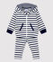 Zweiteiliges gestreiftes Baby-Ensemble im Matrosenstil aus Bio-Baumwolle weiss MARSHMALLOW/blau SMOKING