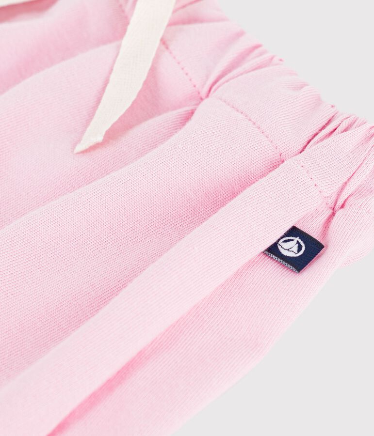 Kinder-Shorts aus einfarbiger Baumwolle rosa