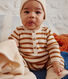 Gestreifter Baby-Overall aus Strick