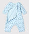 Langer Unisex-Baby-Overall aus Doppeljersey blau FRAICHEUR/weiss MULTICO
