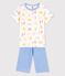 Kinder-Kurzpyjama Paris aus Baumwolle für Jungen weiss MARSHMALLOW/weiss MULTICO