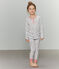 Rippstrick-Pyjama weiss MARSHMALLOW/weiss MULTICO