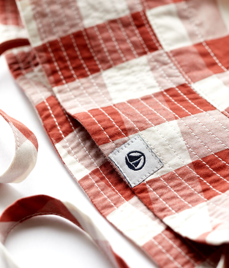 Baby-Sonnenhut mit Vichymuster braun/naturfarben