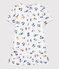 Kurzärmeliges Kinder-Kleid aus Baumwolle für Mädchen weiss MARSHMALLOW/weiss MULTICO