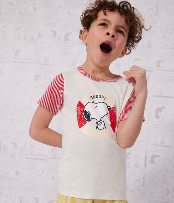 Kurzpyjama Petit Bateau X Snoopy aus Baumwolle weiss MARSHMALLOW/weiss MULTICO