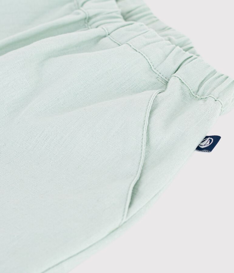 Baby-Hose aus Baumwolle/Leinen, einfarbig blau