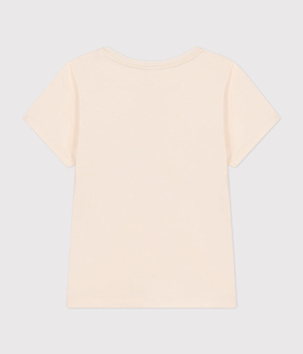 Kurz&auml;rmeliges Kinder-T-Shirt aus Jersey f&uuml;r M&auml;dchen naturfarben