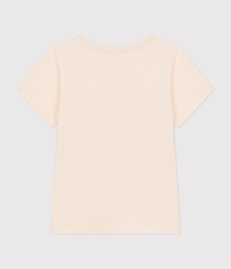 Kurz&auml;rmeliges Kinder-T-Shirt aus Jersey f&uuml;r M&auml;dchen naturfarben AVALANCHE