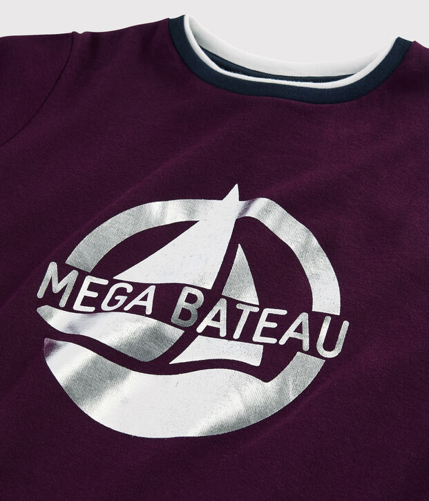 Kinder-T-Shirt mit Siebdruck f&uuml;r Jungen violett