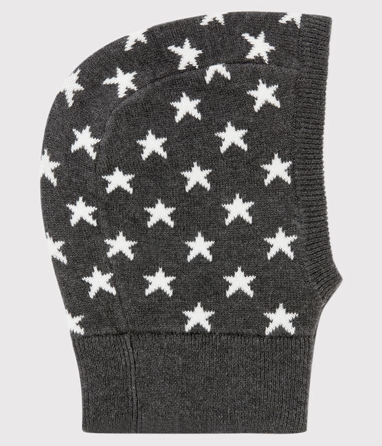 Kapuzenmütze für Babys, unisex schwarz CITY/weiss MARSHMALLOW