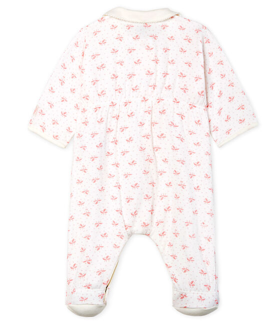 Baby Strampler aus gedoppeltem Jersey für Mädchen weiss MARSHMALLOW/rosa GRETEL