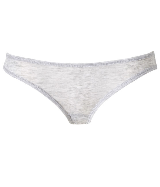 Damen-Slip aus leichter Baumwolle grau POUSSIERE CHINE
