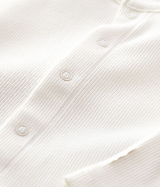 Baby-Cardigan aus 2x2-Rippstrick aus Bio-Baumwolle weiss MARSHMALLOW