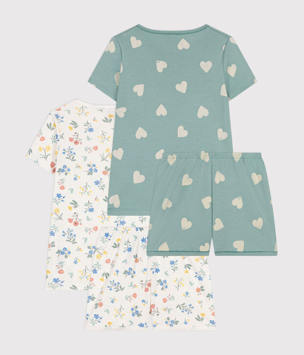 Kurze Kinder-Pyjamas aus Baumwolle im 2er-Set vielfarbig