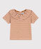 Kurzärmelige Babybluse aus gestreiftem geflammtem Jersey TOAST/ DOLL