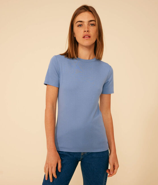 T-Shirt L’ICONIQUE aus Baumwolle mit rundem Ausschnitt für Damen blau BEACH