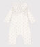 Langer wattierter Baby-Overall aus Baumwolle mit Kapuze weiss MARSHMALLOW/weiss MULTICO