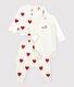 Dreiteiliges Baby-Set aus Bio-Baumwolle mit rotem Herzmuster