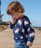 Baby-Sweatshirt aus Baumwolle mit großem Schiffmotiv blau MEDIEVAL/weiss MULTICO