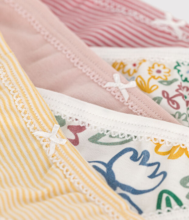 5er-Set Kinder-Slips aus Baumwolle mit Blumenmotiv vielfarbig