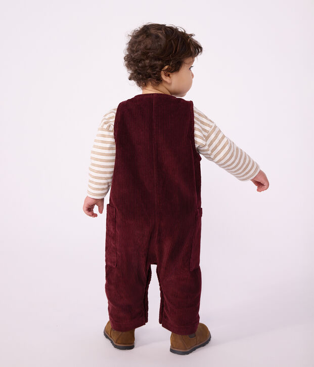 Langer Baby-Overall aus einfarbigem Nicki TRUFFE