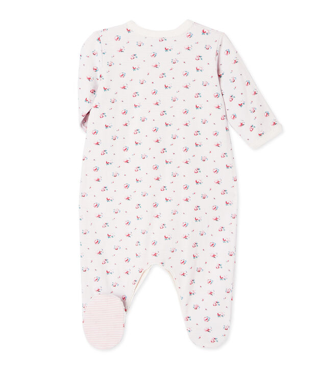 Bedruckter Baby-M&auml;dchen-Strampler aus gedoppeltem Jersey blau/vielfarbig