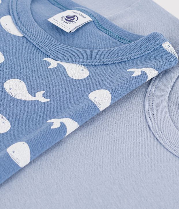 Set kurz&auml;rmelige Kinder-T-Shirts Baumwolle mit Walmotiv vielfarbig