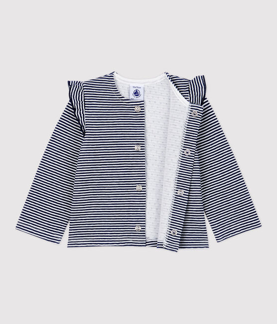 Baby-Cardigan aus Baumwolle blau SMOKING/weiss MARSHMALLOW