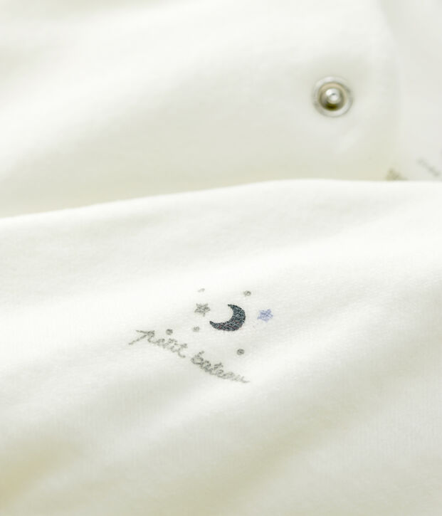Baby-Schlafsack aus Bio-Baumwoll-Velours mit H&auml;schen-Motiv weiss