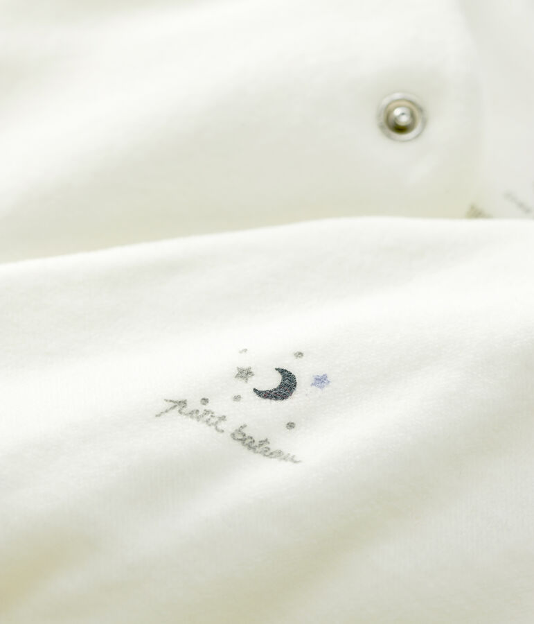 Baby-Schlafsack aus Bio-Baumwoll-Velours mit H&auml;schen-Motiv weiss