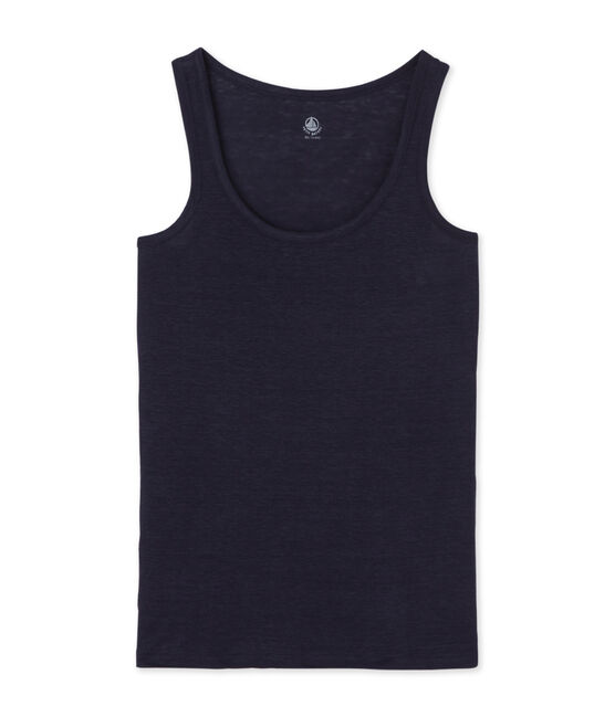 Damen-Top aus Leinen blau SMOKING