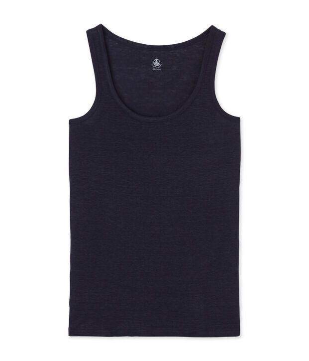 Damen-Top aus Leinen blau