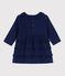 Langärmeliges Babykleid aus Feincord BLEU FONCE