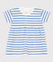 Babykleid aus Molton mit integriertem Body weiss MARSHMALLOW/blau PERSE