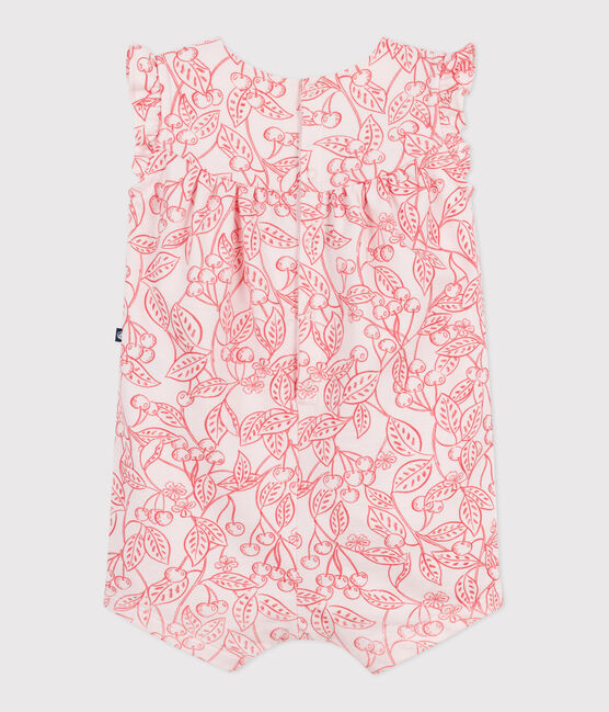 Ärmelloser Baby-Kurzoverall aus Baumwolle mit rosa Kirschen rosa FLEUR/ SPI