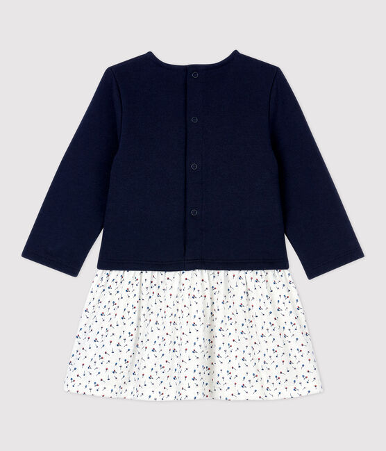 Gestepptes Baby-Kleid für Mädchen blau SMOKING/weiss MULTICO