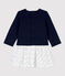 Gestepptes Baby-Kleid für Mädchen blau SMOKING/weiss MULTICO