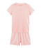 Rippstrick-Kurzpyjama für kleine Mädchen weiss MARSHMALLOW/rosa ROSAKO