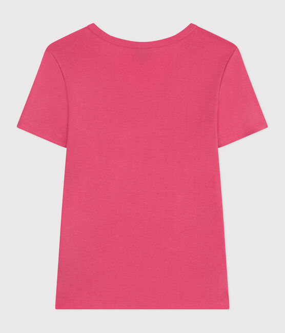 Damen-T-Shirt L'Iconique aus Baumwolle mit Streifen rosa PEONIA